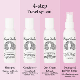 Rizos Curls hydrating shampoo pour and lather demonstrating gentle cleansing and moisture