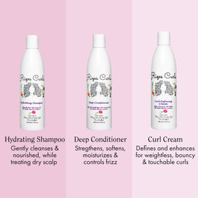 Rizos Curls shampoo pump dispensing product for gentle cleansing benefit