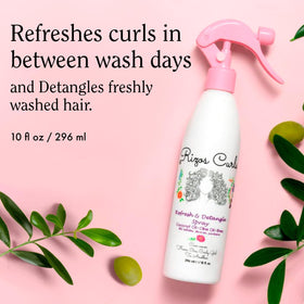 Rizos Curls fine mist spray in motion adding lightweight moisture and frizz control