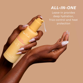 Rizos Curls texture dispensed on palm demonstrating lightweight absorption