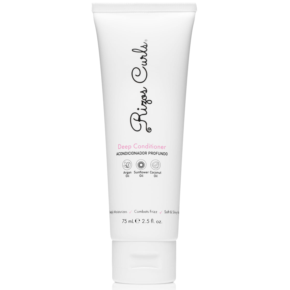 Rizos Curls front packaging showing compact travel jar and product name for portability