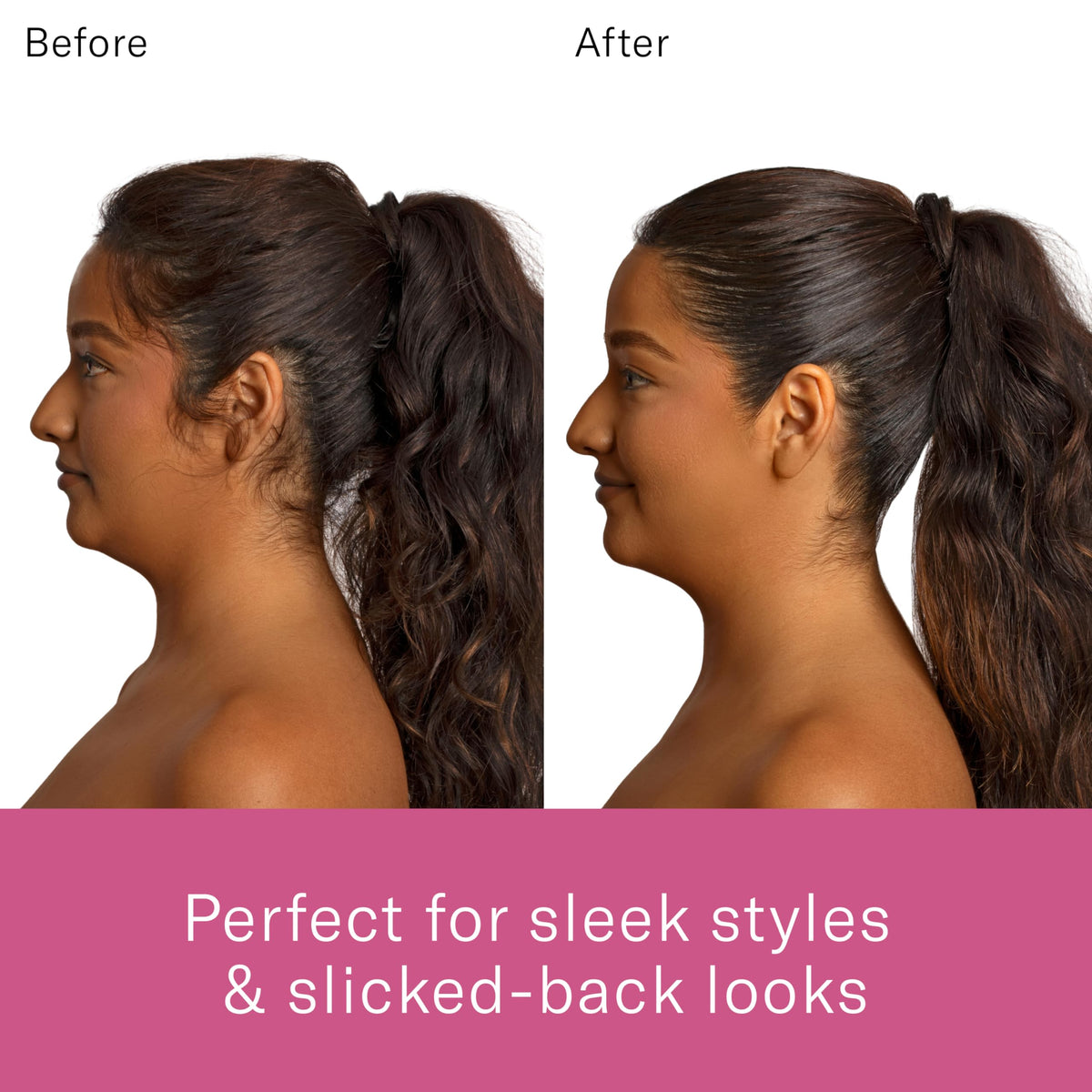 Rizos Curls wax stick applied to hairline for controlled, polished edges