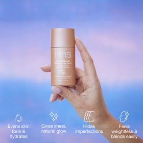 RMS Beauty swatched on skin before and after for visible tone correction benefit