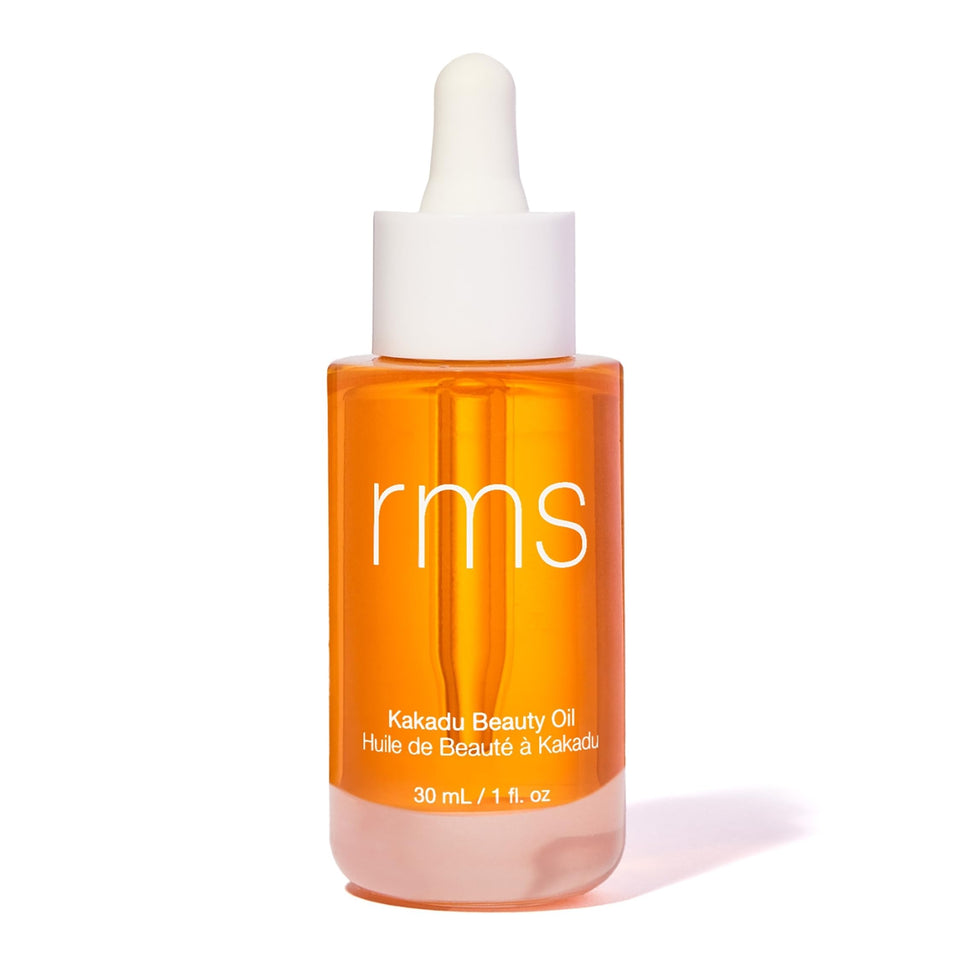 RMS Beauty front packaging showing bottle and cap, highlights premium design