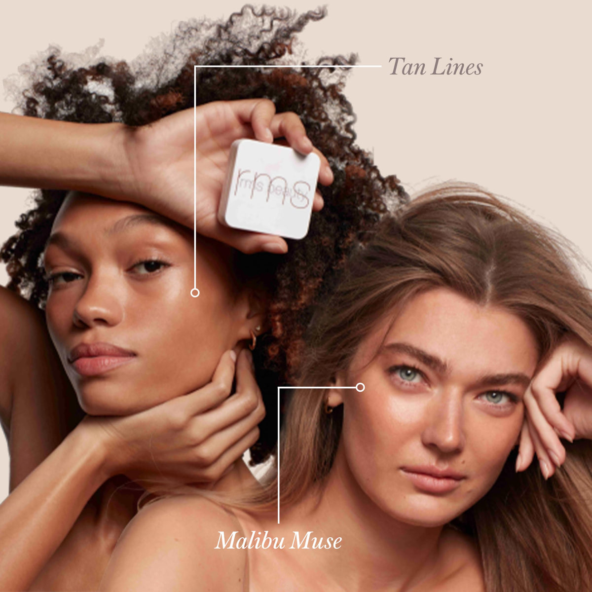 RMS Beauty product label and ingredient panel showing clean formula transparency