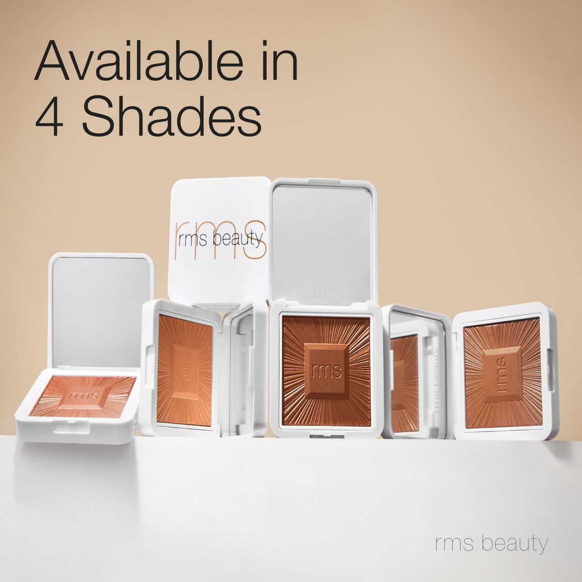 RMS Beauty bronzer applied on model cheeks illustrating sculpted healthy glow