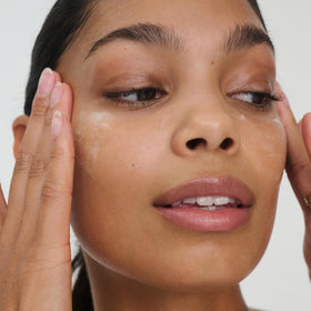 RMS Beauty on bathroom vanity presenting daily skincare ritual
