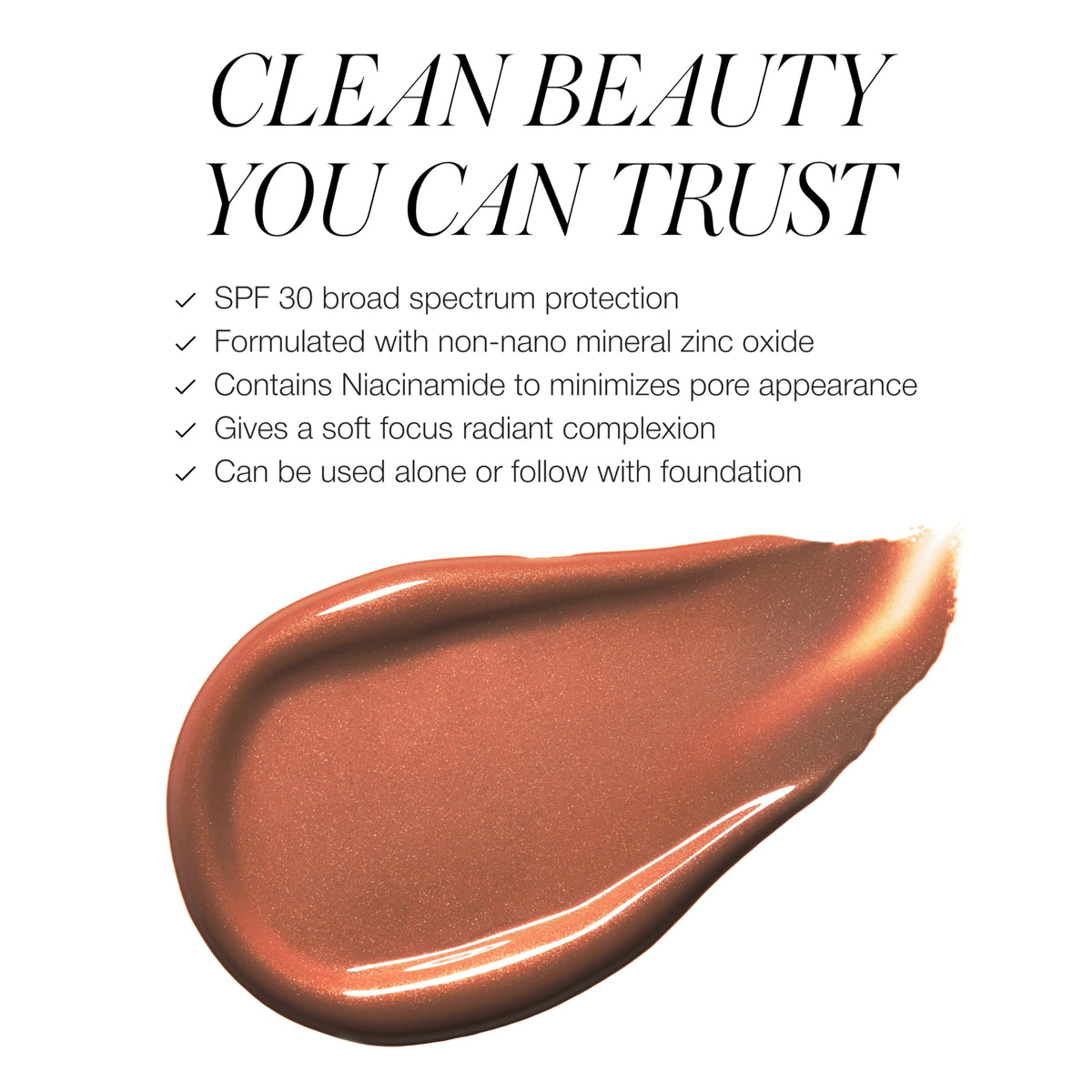 RMS Beauty in a morning routine setting signaling daily SPF and time-saving benefit