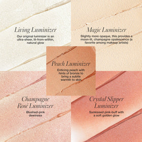RMS Beauty luminizer swatch on arm illustrating subtle, buildable sheen
