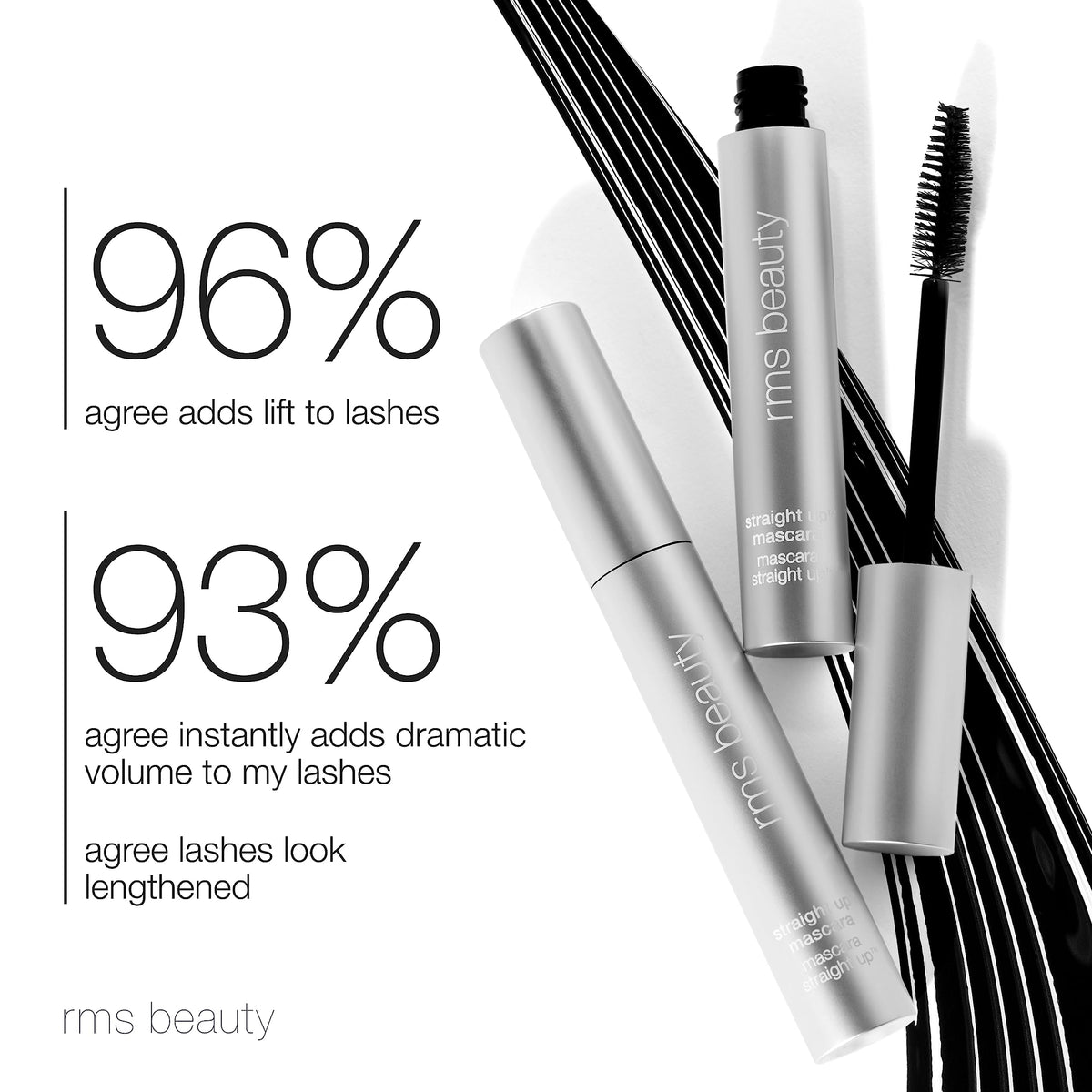 RMS Beauty mascara texture swirl highlighting smooth, buildable consistency