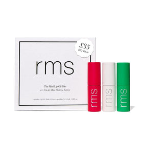 RMS Beauty front packaging of mini lip oil trio, ready-to-gift