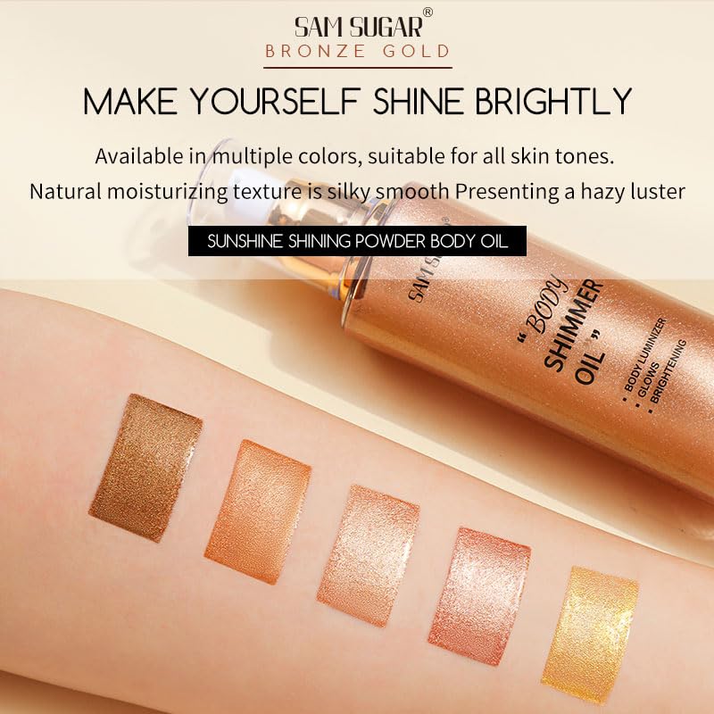 RMYHIG shimmer body oil close-up of fine pigments highlighting smooth finish