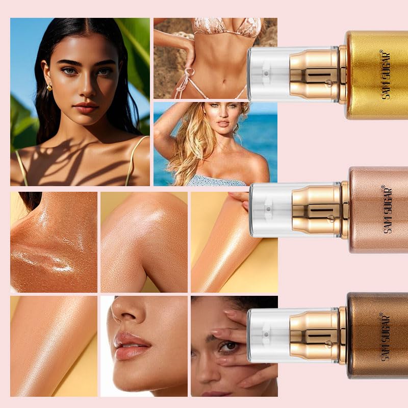 RMYHIG shimmer body oil 100ml bottle beside hand illustrating true size