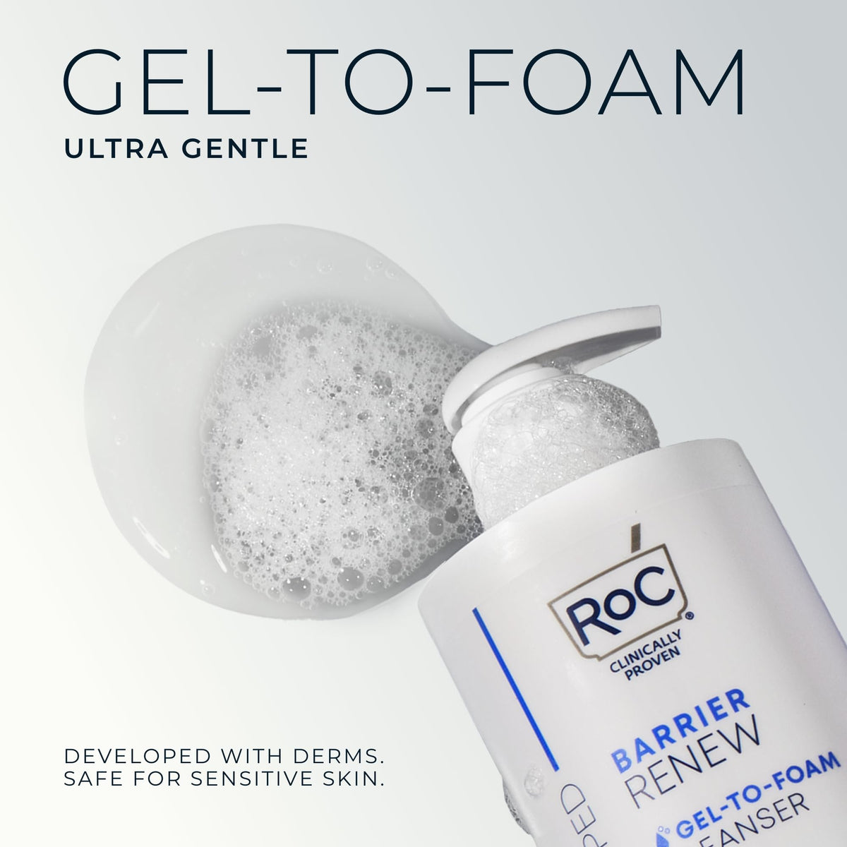 RoC close-up of ceramide-rich gel texture highlighting barrier-supporting formulation