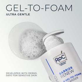 RoC close-up of ceramide-rich gel texture highlighting barrier-supporting formulation