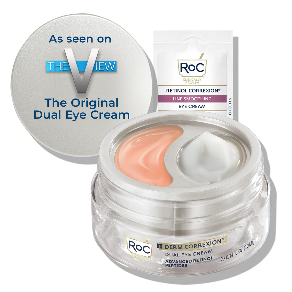 RoC front packaging showing dual eye cream for visible lift and depuffing