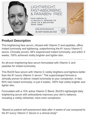 RoC eye balm being glided under eye showing immediate cooling effect