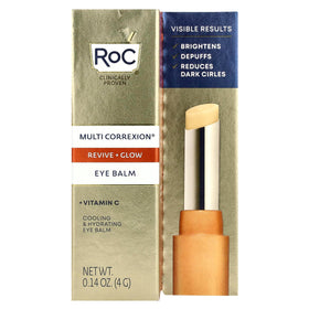 RoC close-up of clear balm texture highlighting vitamin C hydration benefit