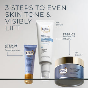 RoC jar on bathroom counter in natural light for daily skincare routine appeal