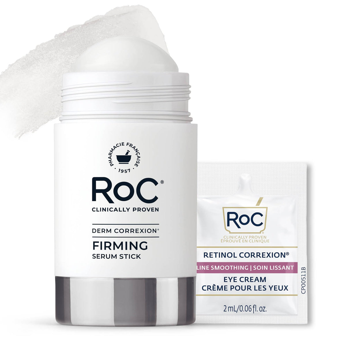 RoC front packaging showing serum stick and benefits