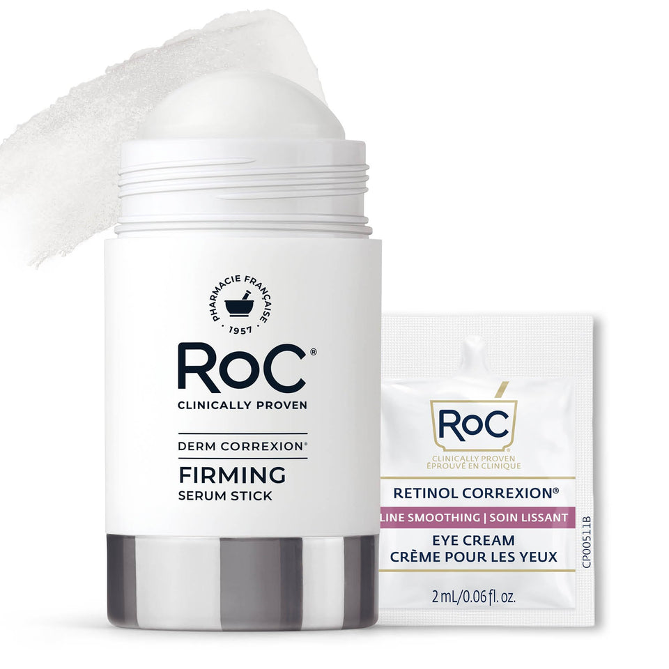 RoC front packaging showing serum stick and benefits