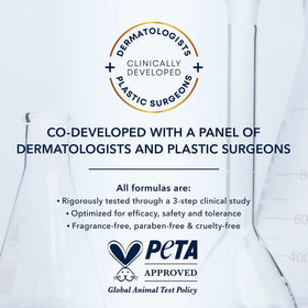 RoC product label and ingredients panel highlighting dermatologist-developed formula