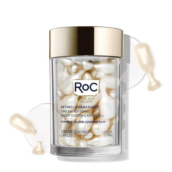 RoC front packaging showing capsule jar and clear product identity benefit of measured doses