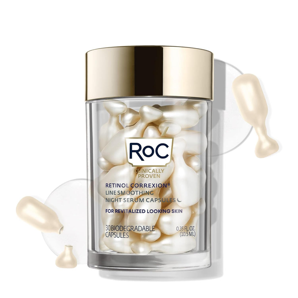 RoC front packaging showing capsule jar and clear product identity benefit of measured doses