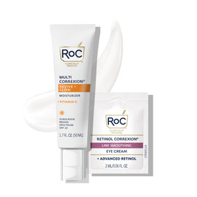 RoC front packaging showing Revive + Glow SPF 30 and benefits