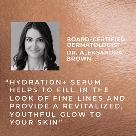 RoC serum being applied on hand showing lightweight, non-greasy feel