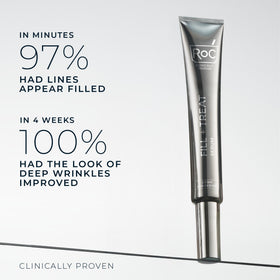 RoC ingredient label featuring hyaluronic complex and Swertiamarin for smoother skin