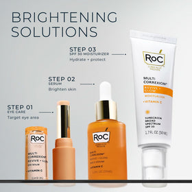 RoC on bathroom shelf in lifestyle scene suggesting daily AM routine