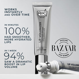 RoC product staged with hyaluronic and peptide visuals highlighting actives