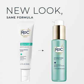 RoC close-up of cream texture highlighting hyaluronic hydration