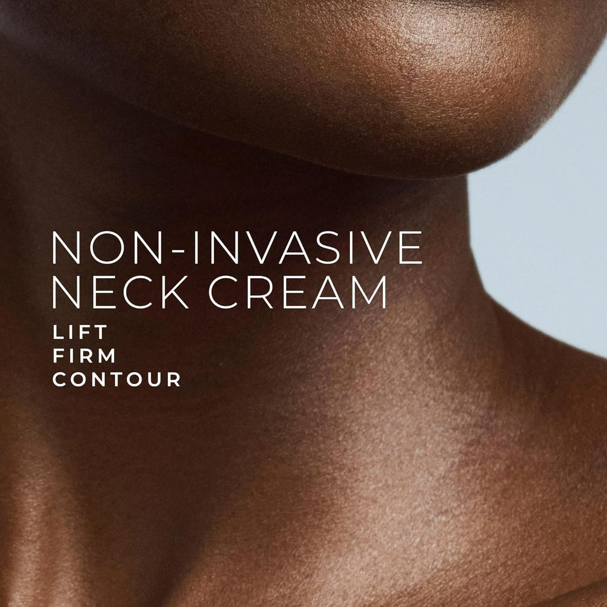 RoC neck cream applied upward on neck demonstrating lifting motion
