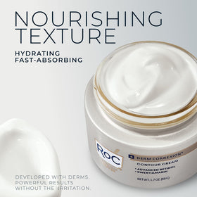 RoC neck cream held in hand to show 1.7 oz size and portable benefit