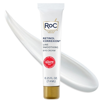 RoC mini tube front packaging showing product and benefit of smoothing lines