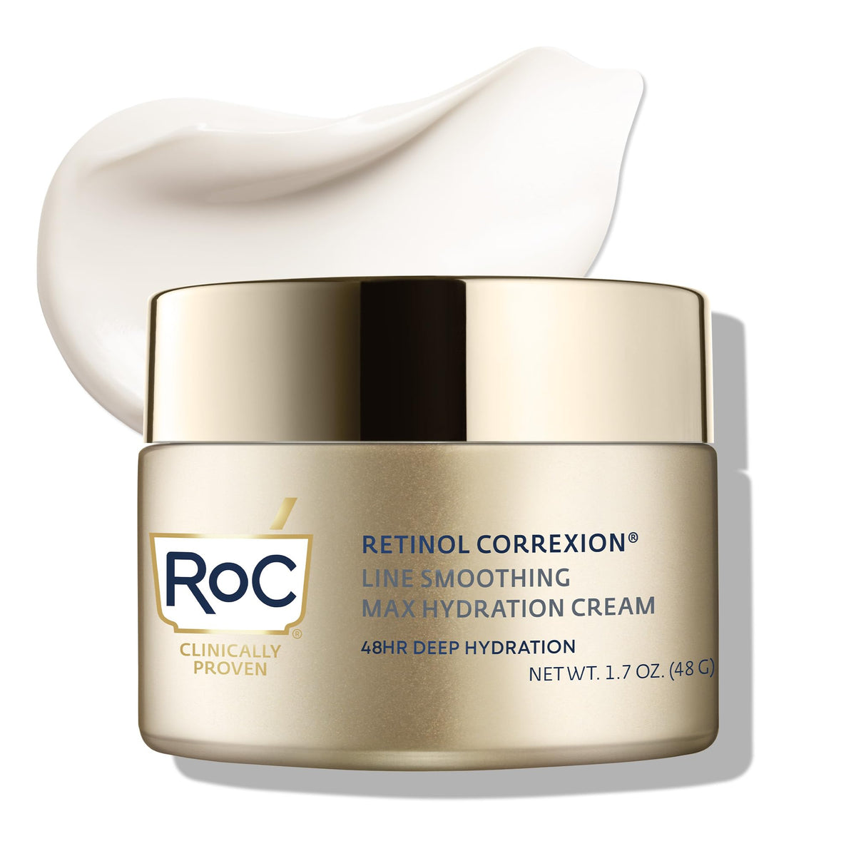 RoC front packaging showing jar and branding with clear benefit of hydration