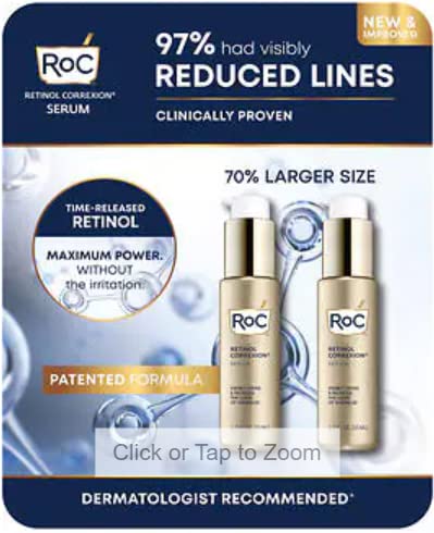 RoC front packaging showing two 1.7 fl oz bottles and product benefits