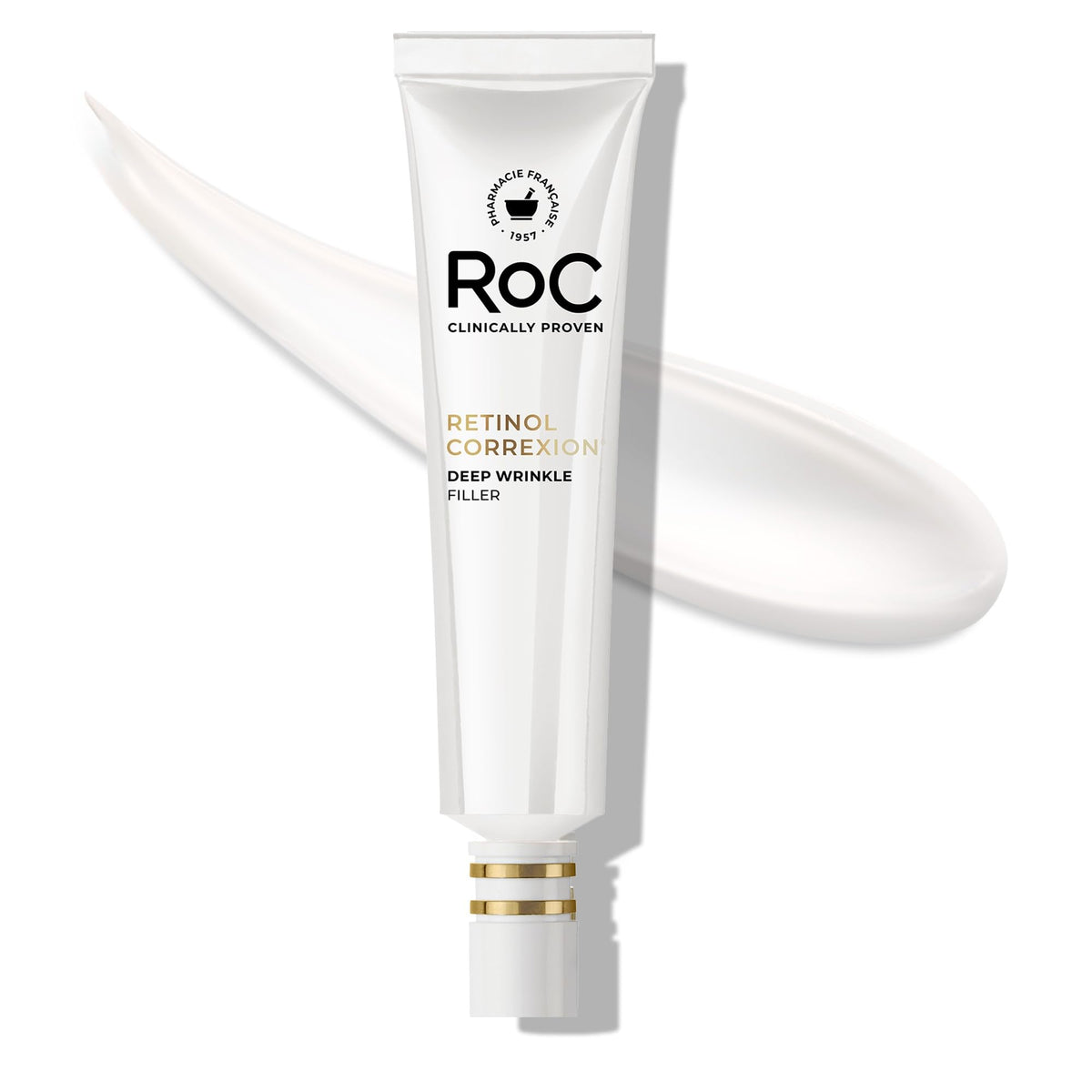 RoC front packaging showing bottle and box, clear product benefit
