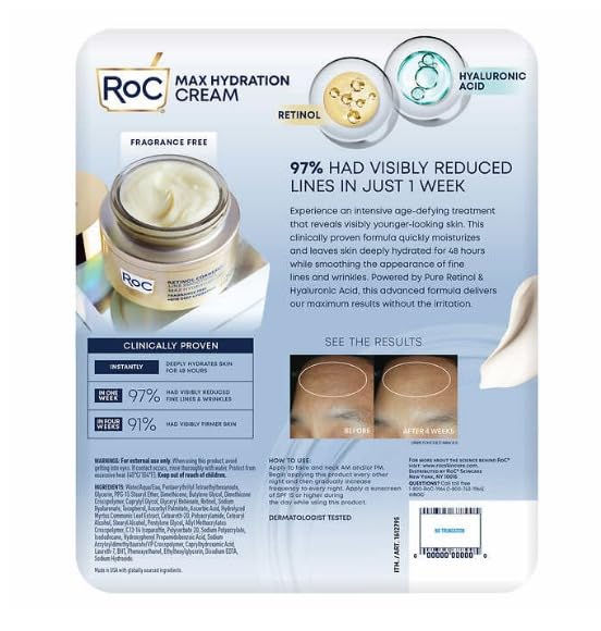 RoC cream texture close-up demonstrating lightweight hydration