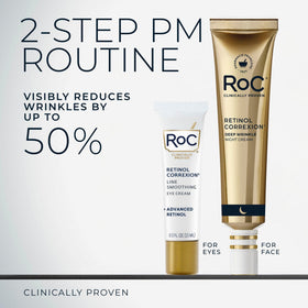 RoC line-smoothing eye cream pump close-up, delivers precise under-eye dosing