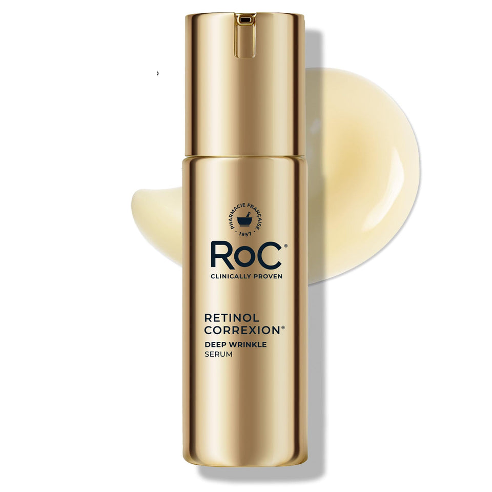 RoC front packaging showing product and clear benefit of wrinkle targeting