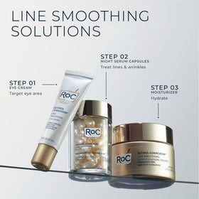 RoC capsules on a nightstand in lifestyle setting promoting convenient nightly routine benefit