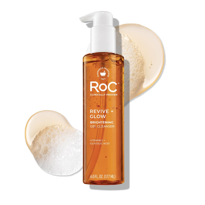 RoC front view of 6 oz bottle showing brand and brightening benefits