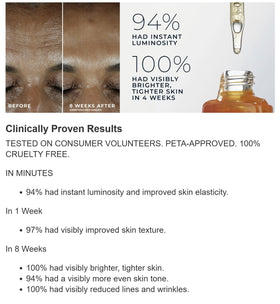 RoC serum texture on fingertip demonstrating lightweight absorption