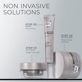 RoC product next to coin demonstrating .68 oz size and travel-friendly benefit