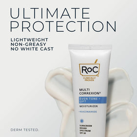 RoC cream texture close-up highlighting lightweight finish and hydration