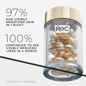 RoC silky serum texture on skin illustrating fast absorption and lightweight feel