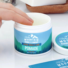 rocky mountain barber company rinsing hair to show easy washout and low residue